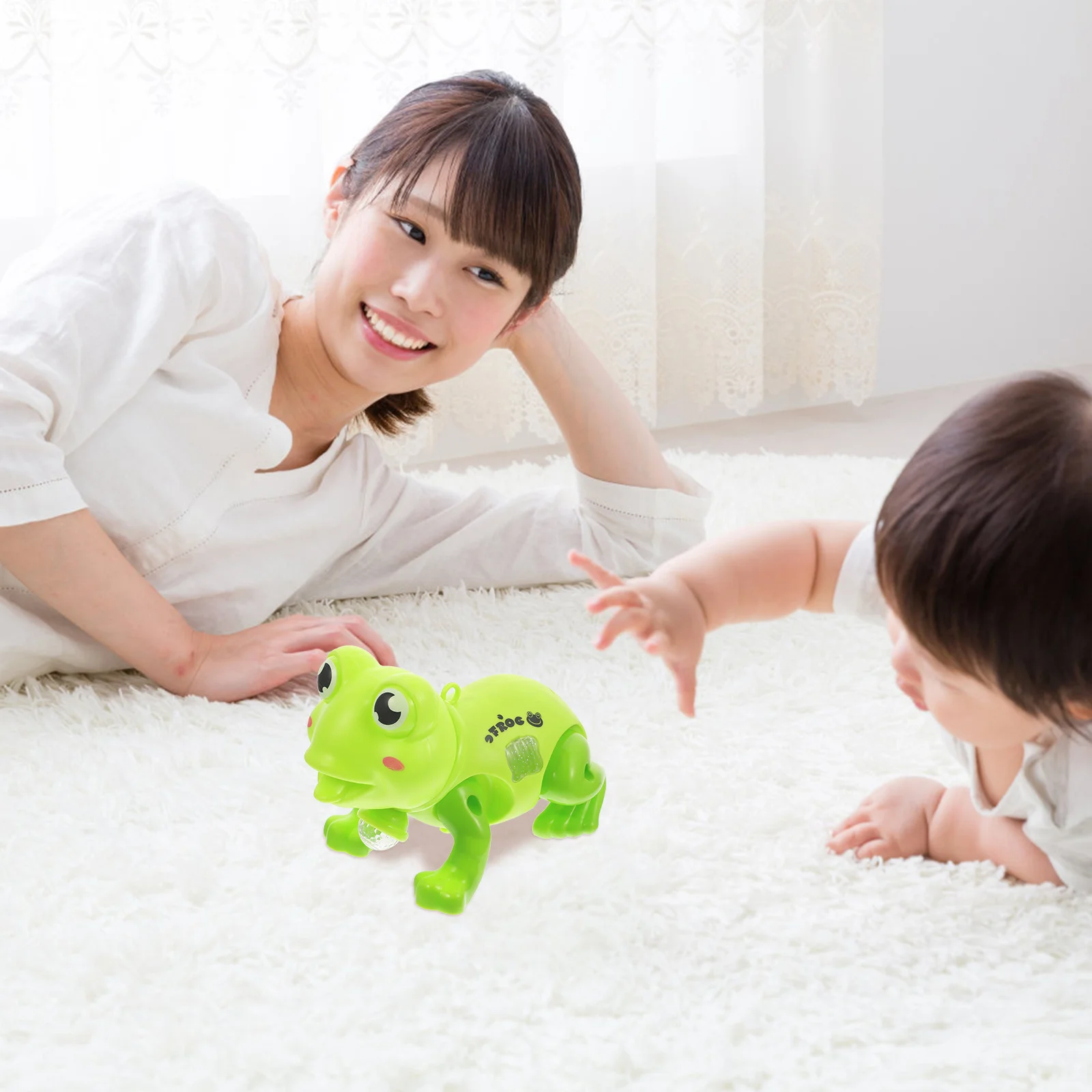 ضفادع القفز المضيئة، موسيقى بلاستيكية قابلة لإعادة الاستخدام، ألعاب تعليمية على شكل حيوانات للأطفال، فكرة هدية للتفاعل بين الوالدين والطفل #6