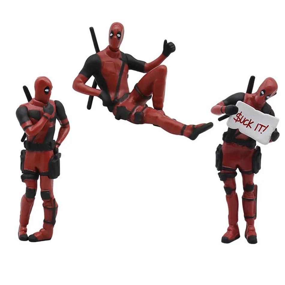 6 Desk Decoration Deadpool Car Home Office Marvel 8cm X-MAN Funny Cute Figure Model Toys