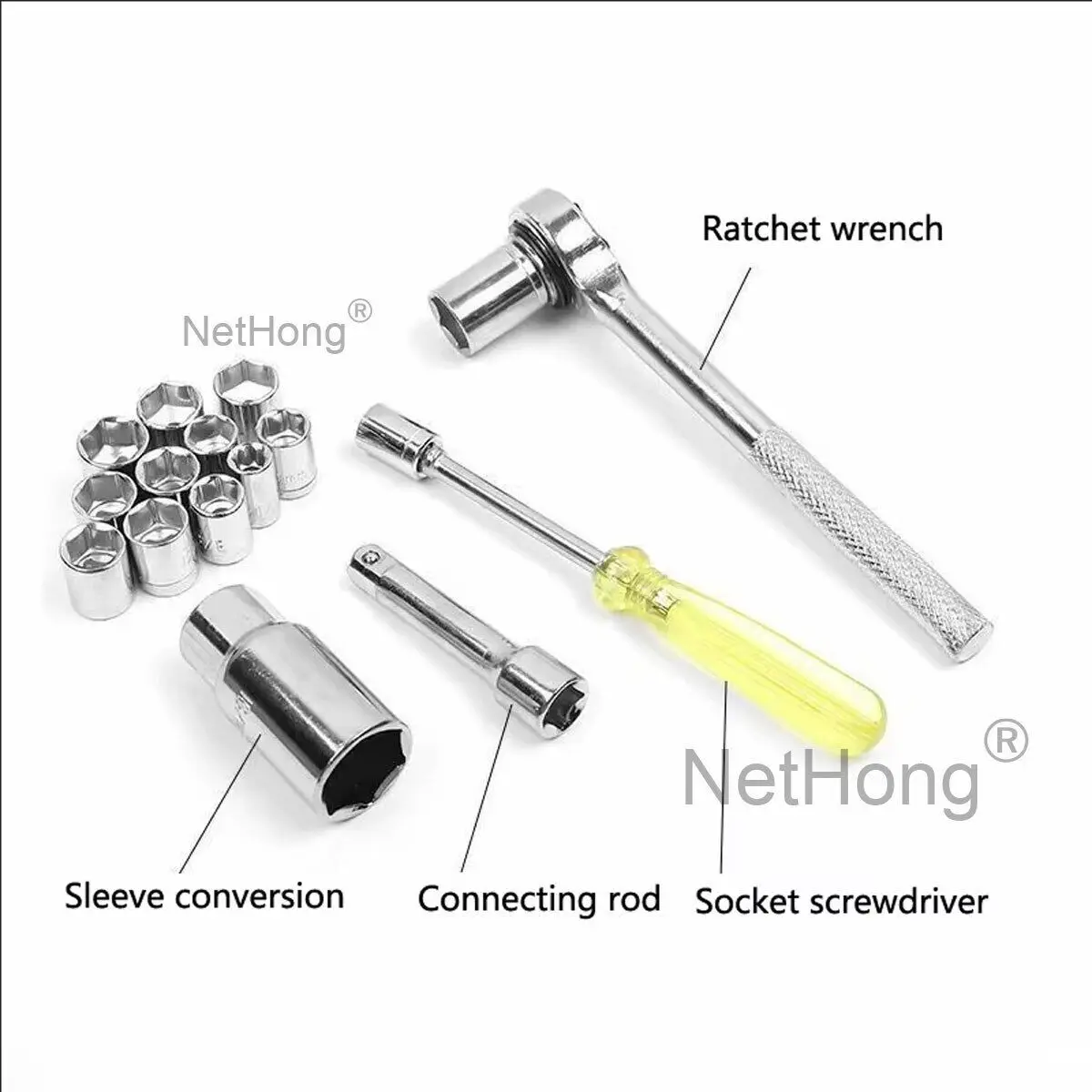 مجموعة أدوات الأجهزة لإصلاح المنزل والسيارة ، أدوات متينة لصيانة تصنعها بنفسك ، مفتاح ربط ، قضيب توصيل ، مقبس ، 40 صى