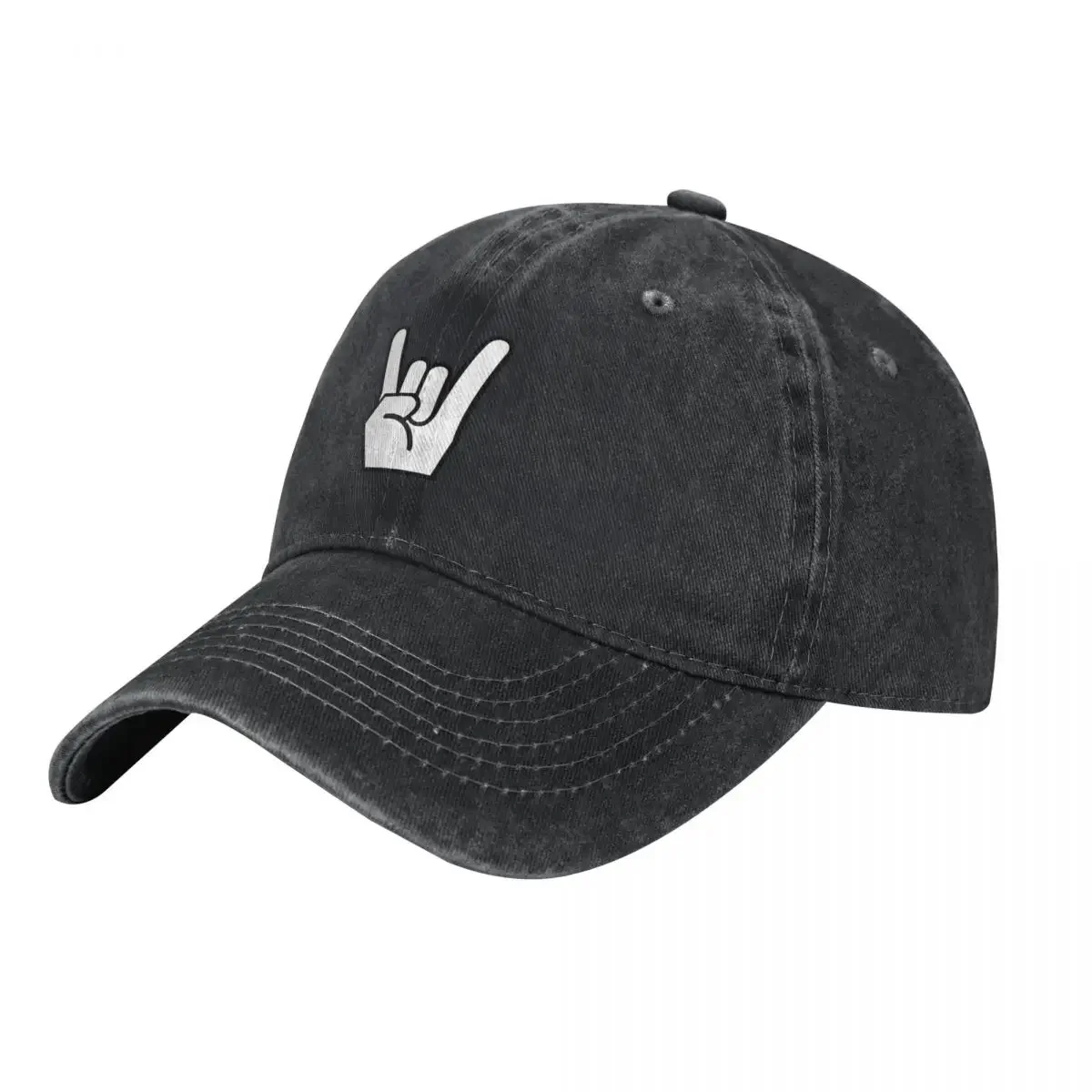 

Rock devil horns simple icon Baseball Cap Golf Wear Visor black Women's Hats For The Sun Men's