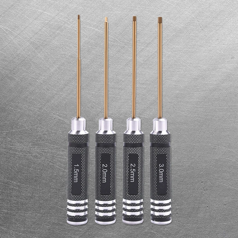 4pcs 1.5mm 2.0mm 2.5mm 3.0mm Screw Driver Set Hexagon Screwdriver Wrench Tool for Multi-Axis FPV