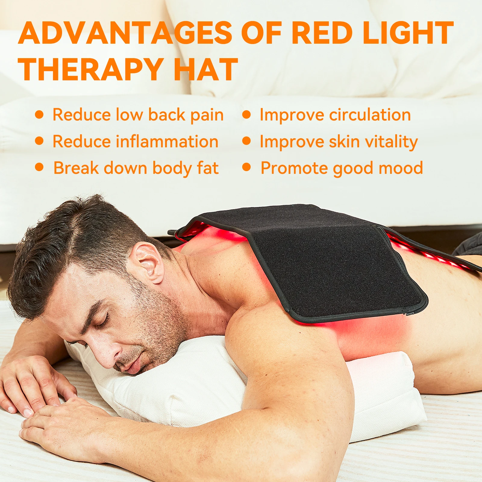 Red Light Therapy Hat for Hair Growth Helmet for Body Pain Relief,Near Infrared Light Therapy with 155 LEDs for Keen and Back