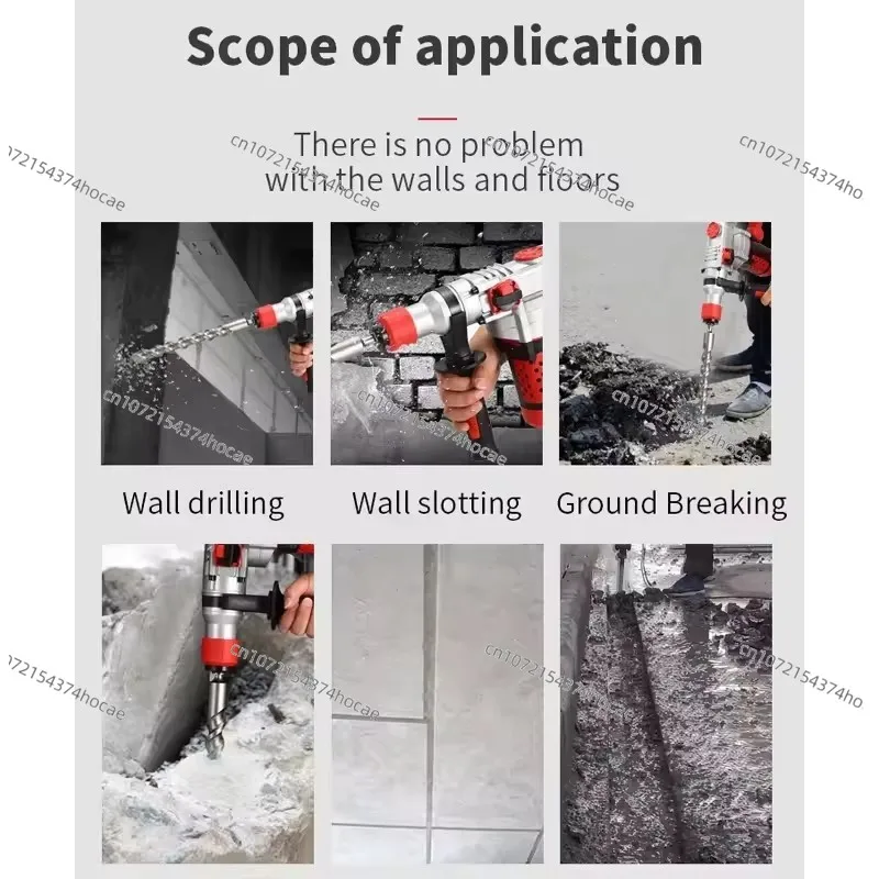 220V 2 IN 1 Electric Hammer Demolition Drill Multifunctional Industrial Impact Drill for Concrete