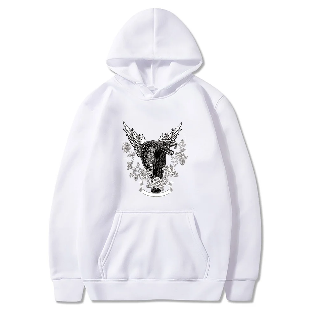 Hoodies Sweatshirts Fashion Cobra Print Hooded Sweatshirts Men Woman Hip Hop Pullovers Trend Streetwear Long Sleeve Tops Clothes