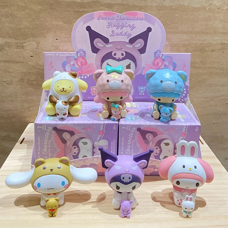

Sanrio Hug Little Buddy Series глухая коробка Kuromi Cinnamoroll почтовые фигурки героев мультфильм кукла сюрприз коробка Коллекционная модель игрушка
