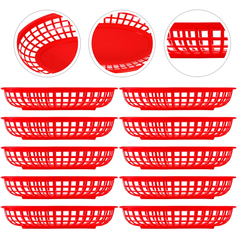 

10 Pcs Snack Basket Tray Bread Serving Trays Travel Container Drawer Baskets for Food Pantry Plastic Containers