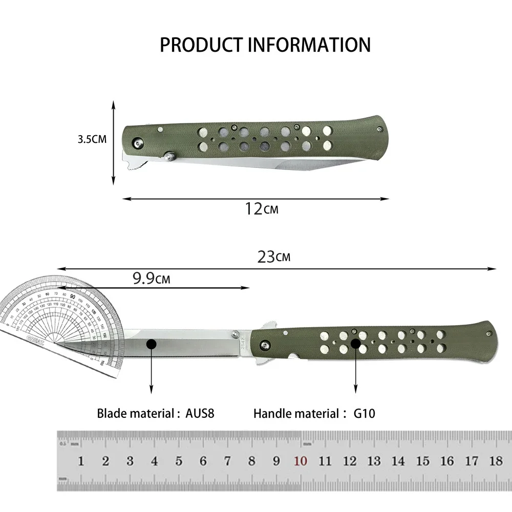 Newest Survival Pocket C/S Ti-Lite Folding Knife AUS8 Blade G10 Handle Flipper Assisted Hiking Hunting Knives with Original Box