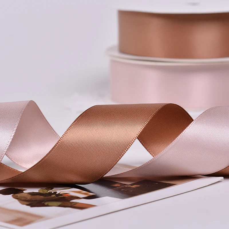 YAMA 25 28 32 38 mm 100yards/lot Double Face Satin Ribbon Dark Brown for Party Wedding Decoration Handmade Rose Flowers Gifts