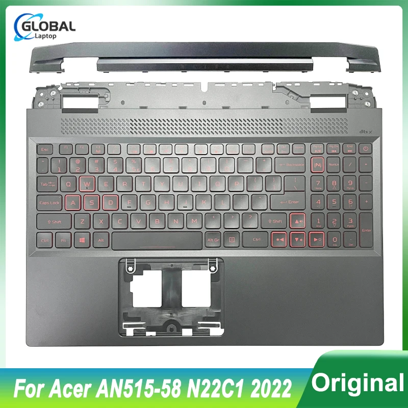 New Original Laptop Keyboard for Acer AN515-58 N22C1 2022 Notebook Palmrest Upper Cover Top Case Backlit keyboard Replacement