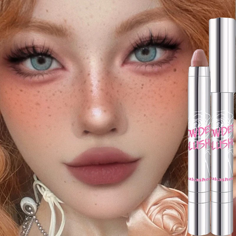 Waterproof Multi-function Blush Eyeshadow Stick Natural Cheek Face Rouge Blusher Pen Long Lasting Peach Pink Blush Face Cosmetic