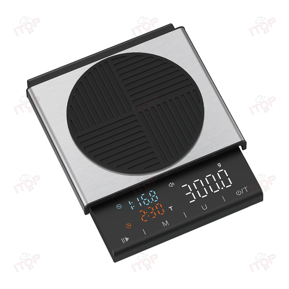 ITOP 2922R Coffee Scale 0.1g/3kg Accurate Weighing Timing Function Gouache Ratio Display Automatic Water Filling Timing