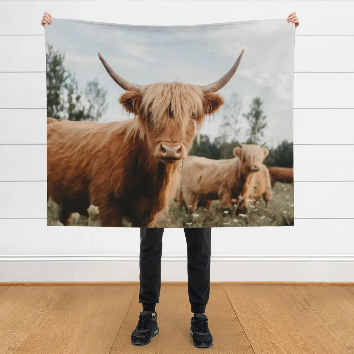 

Curious Highland Cow Throw Blanket Vintage Blankets For Baby Decoratives Blankets