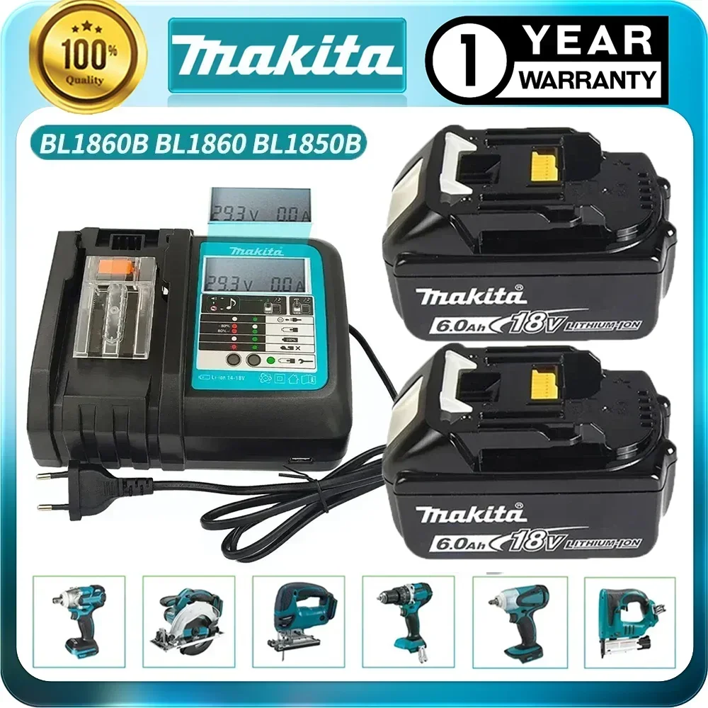 

100% Original makita 18v battery 6.0 Ah Rechargeable Power Tool makita 18 v Battery, Replaceable LED Lithium-ion, BL1860B