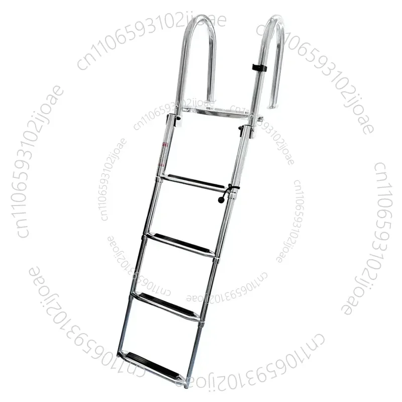 Stainless Steel Sewer Ladder with Curved Handrails Four-section Deck Ladder Hidden Folding Hanging Ladder Telescopic Marine