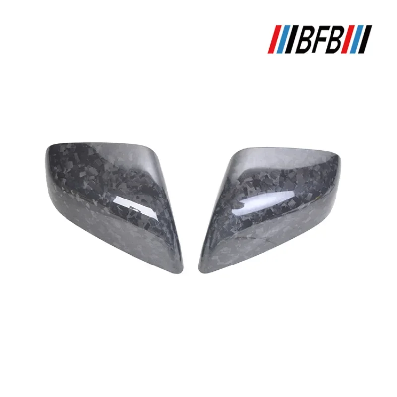 

For Tesla Model X Real Dry Carbon Fiber Marble Rearview Mirror Cover Rearview With Reverse Edge 16-2025 Body Kit Accessories