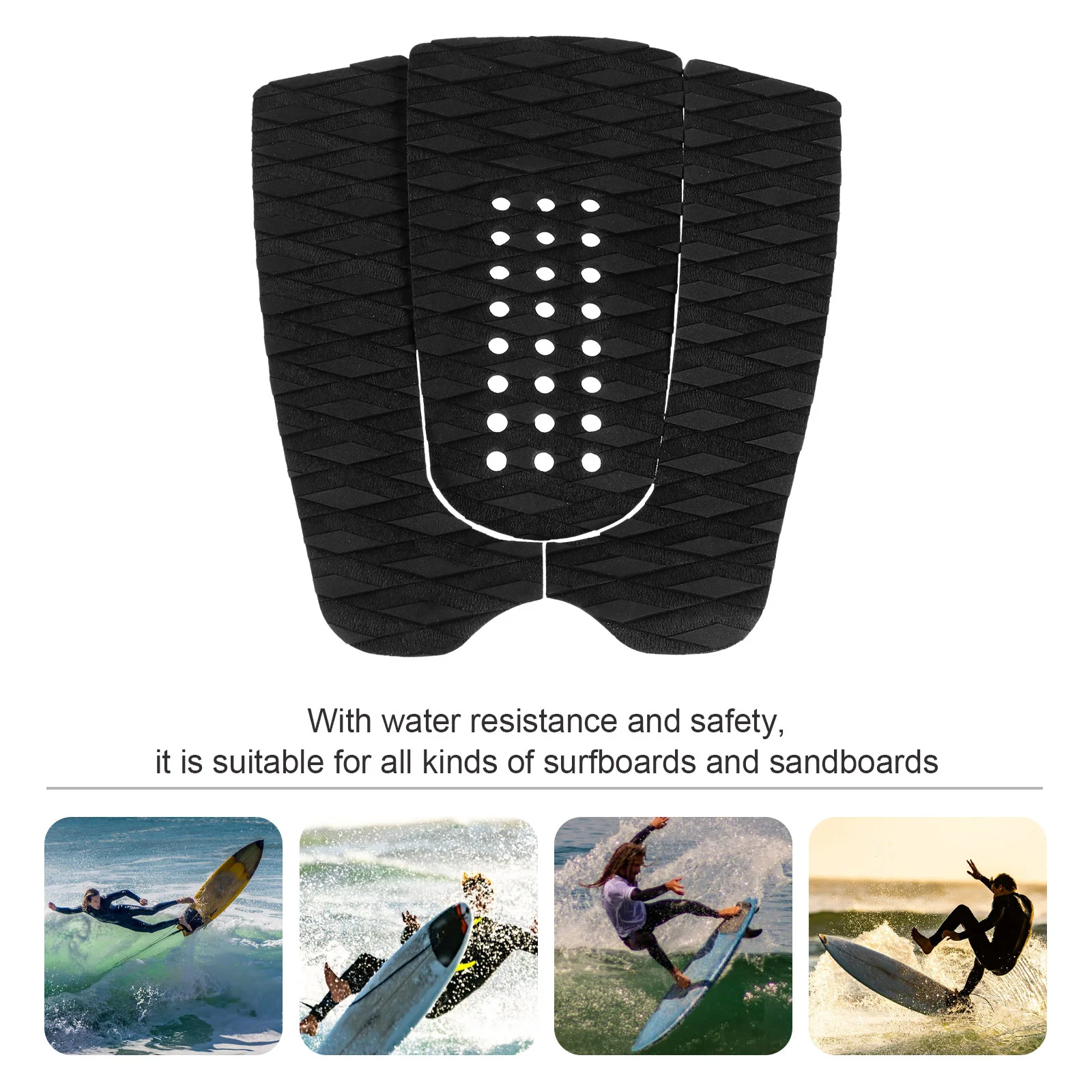 

3pcs Anti Slip For Surfboard Eva Deck Grips Stomp Pads Adhesive Tail Pads Surfing Supplies Surfboard Accessories