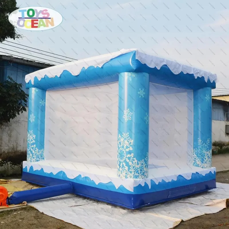 Christmas Inflatable White Ocean Ball Pit Baby Foam Ball Pit Pool for Party Rental Snow Themed Ball Pool Pit House view 4