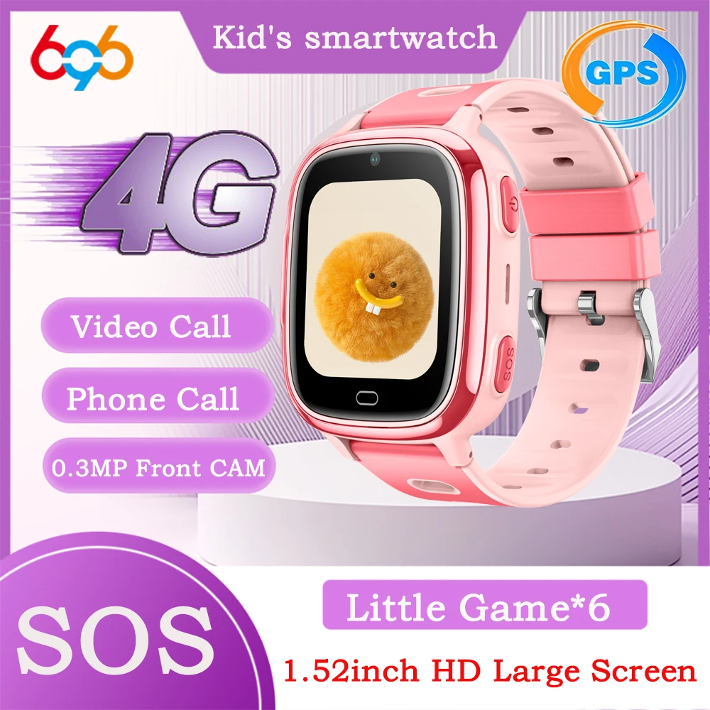 Children 4G Video Call Smart Watch Games HD Camera SOS GPS Phone Watches Voice Chat Girl Boy Student Smartwatch Waterproof Gift