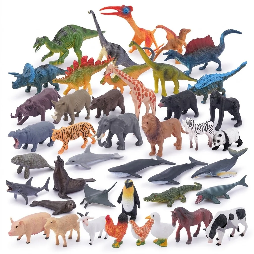 Set de 12 Figuras Realistas de Animales de Safari, Mini Figuras de Animales Salvajes de la Selva, Adornos para Pasteles, Recuerdos de Fiesta para Niños, Regalo de Cumpleaños para Niños Pequeños