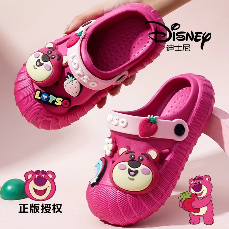 شباشب ديزني كولابورেশন على شكل دب الفراولة مناسبة للاستخدام الداخلي، أحذية شاطئ جديدة للأطفال والكبار، شباشب رائعة للأطفال #2