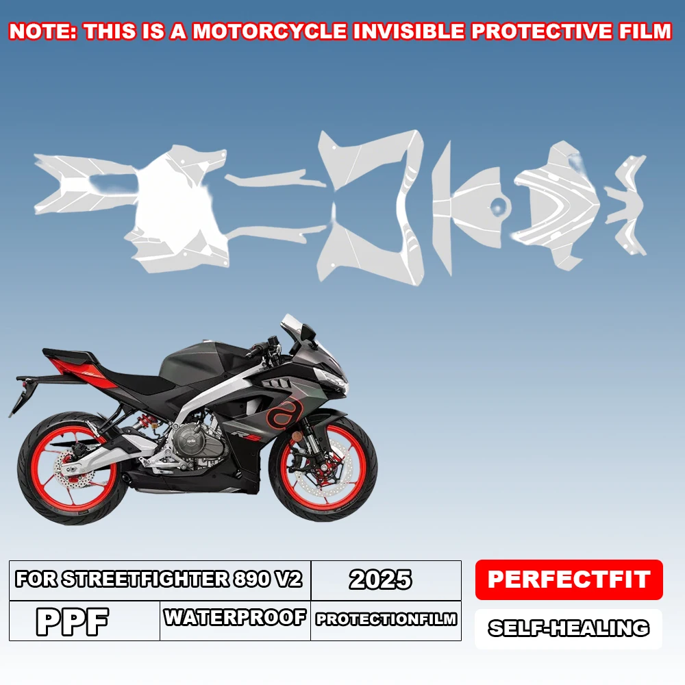 

For Ducati Streetfighter 890 V2 2025 Paint Protection Film Glossy Clear PPF Anti-Yellowing Anti-Scratch Waterproof Body Guard