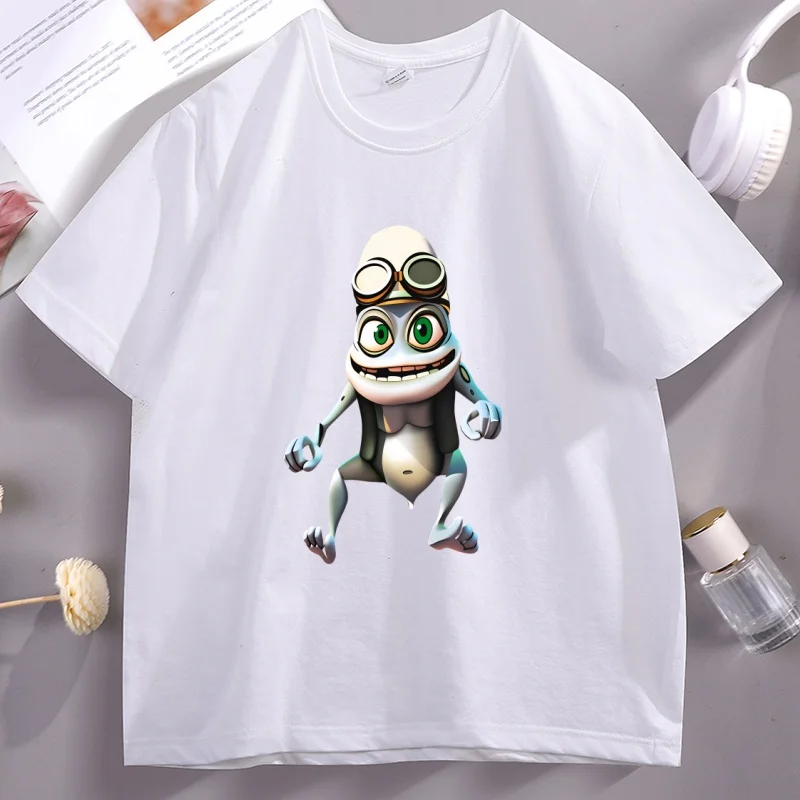 

Draw Crazy Frog Graphic T Shirts Funny Men Women Cotton T-shirt Casual Short Sleeve Loose Round Neck Tees Breathable Clothes