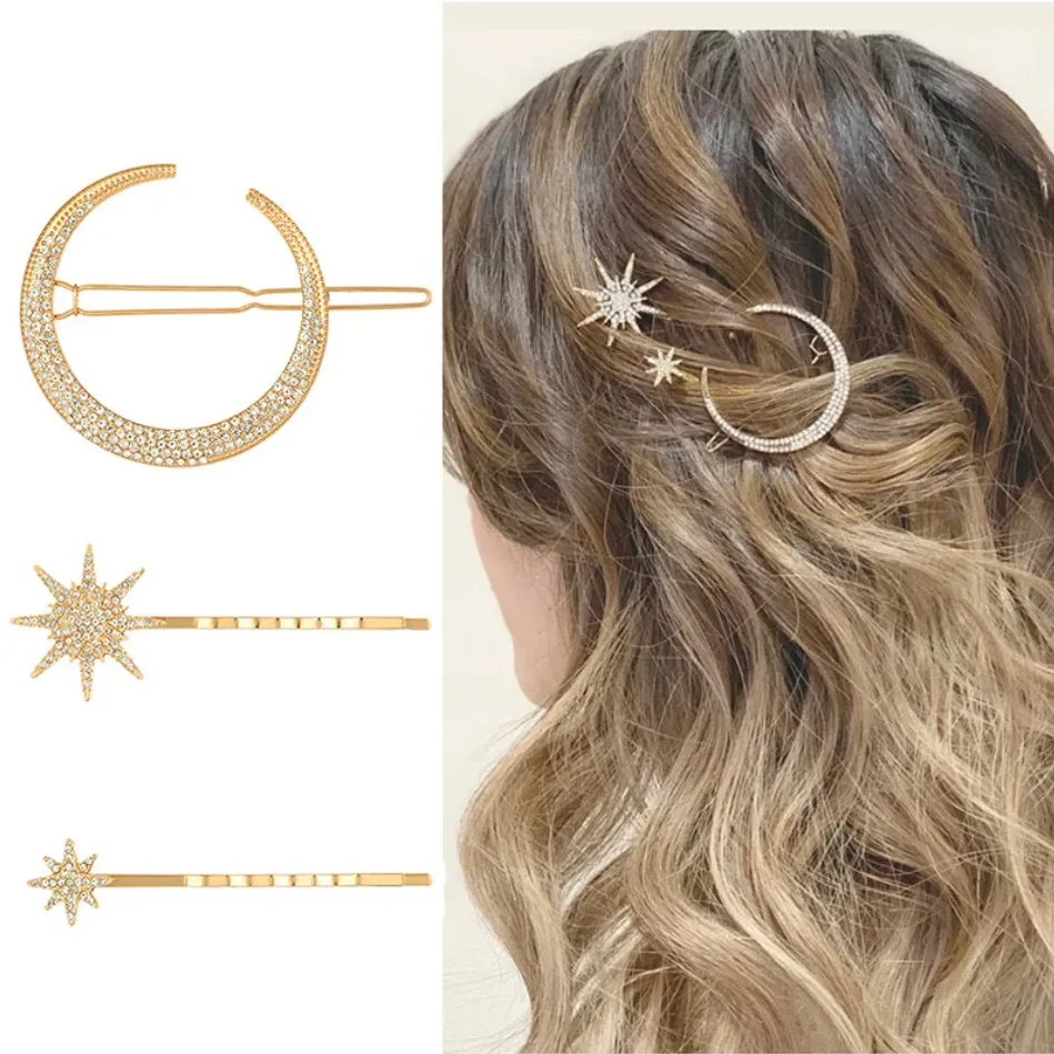 3 Teile/satz Luxus Haar Clip Pins Kristall Schneeflocke Haarnadeln Hochzeit Haar Schmuck Geschenk Headwear Barrettes Ornament Zubehör – Detail 9