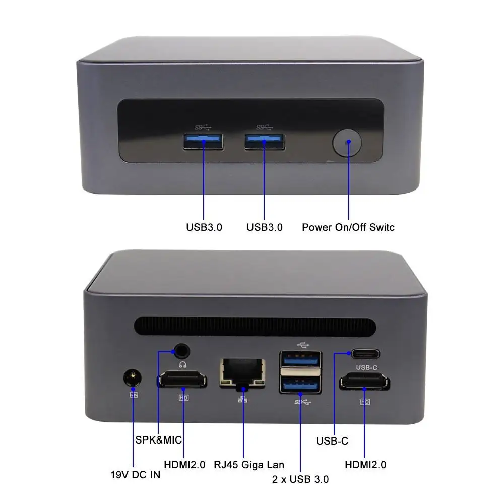 Mini PC ultra compatto AMD R5 5600H 16G DDR4 NVME WiFi6 Dual HD Type-C 3x8K Display Home Office Gamer Mini PC desktop Computer