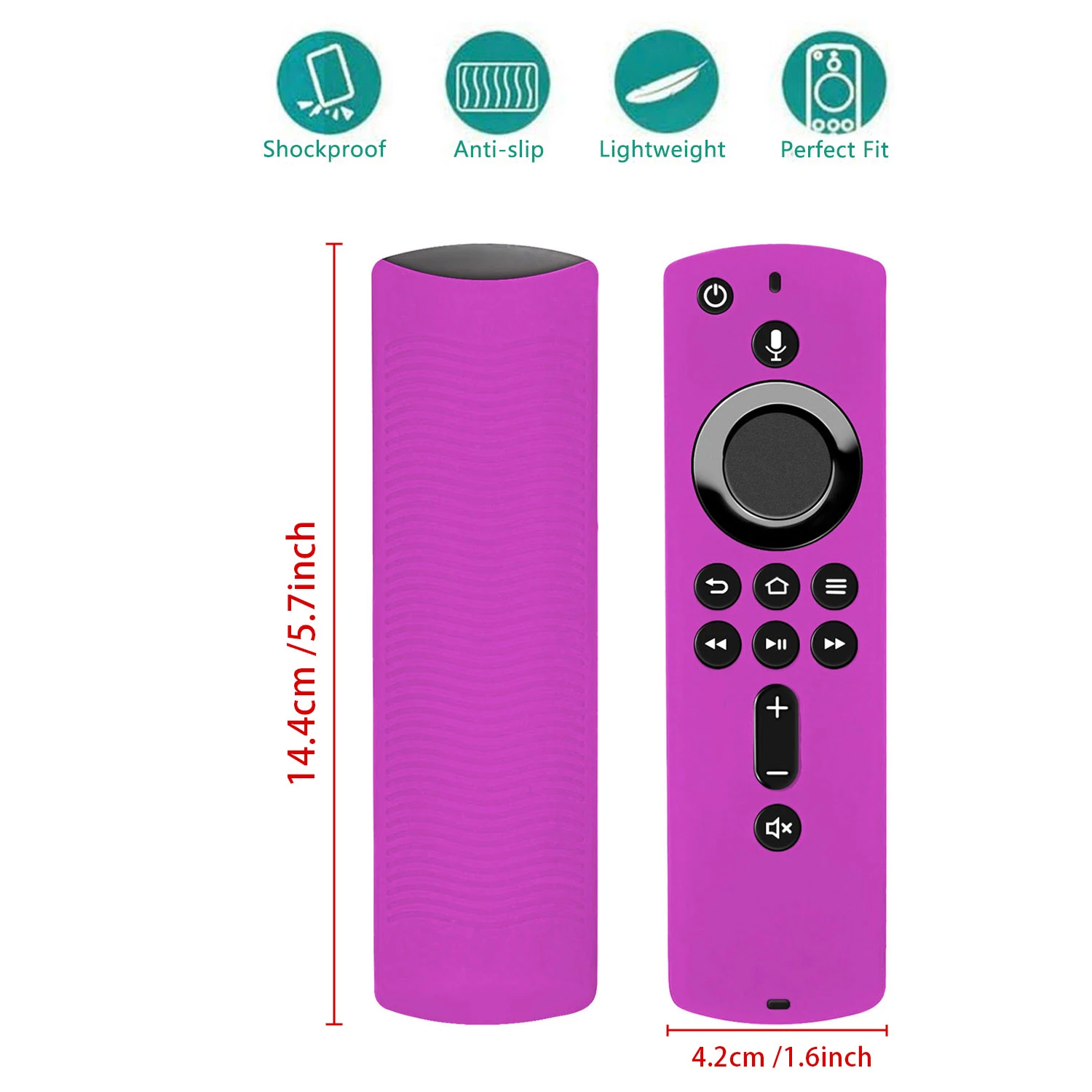 1 Pair Silicone Protective Case Fit for Amazon Alexa Fire TV Stick Remote Control Cover Drop Resistant Shockproof Lighting