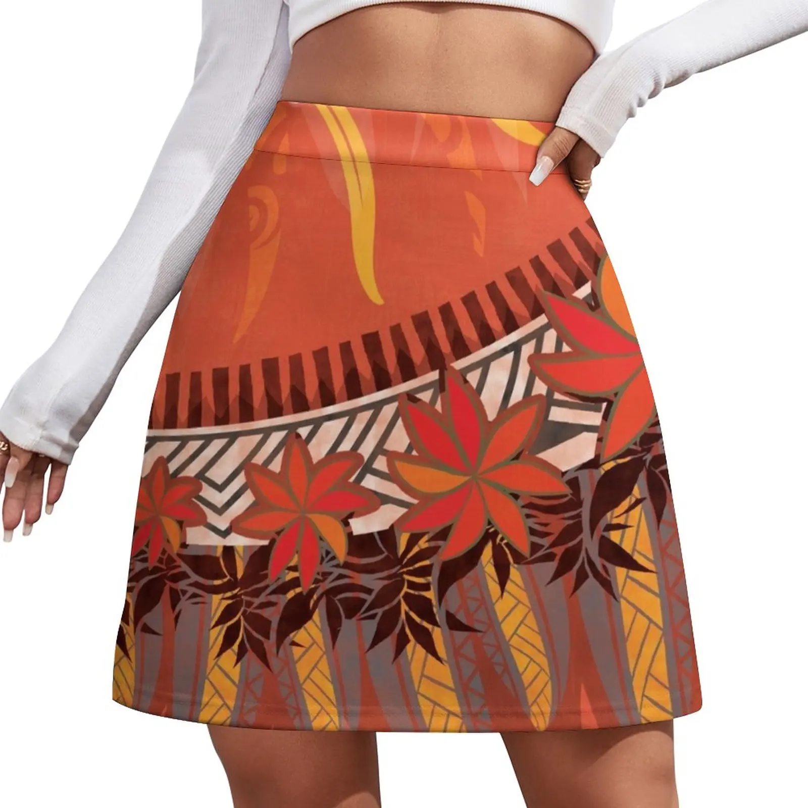 

Mauna Kea Hawaiian Sun Tribal Mini Skirt women clothes Clothing female