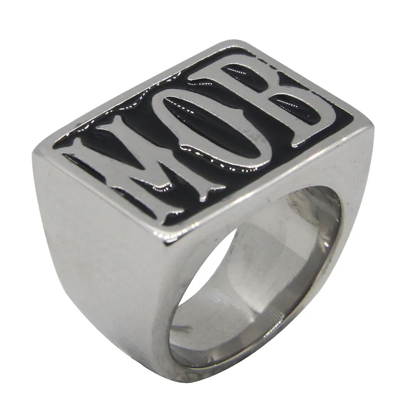 Solid  MOB Ring For Man 316L Stainless Steel Jewelry Punk Biker Man Ring Size 7-14 view 2