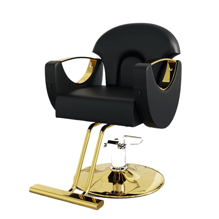 

Modern Hair Salon Furniture Beauty Makeup Styling Hair Salon Chair Luxury Black and Gold Salon Chair