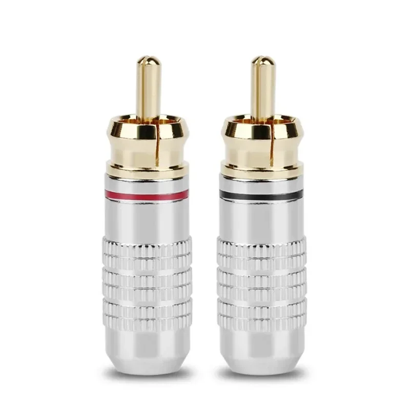 RCA Connector Plug Audio Jack Male Headphone Consumer Electronics Soldering 6.3mm Digital AV Cable Speaker Terminal Gold Plated