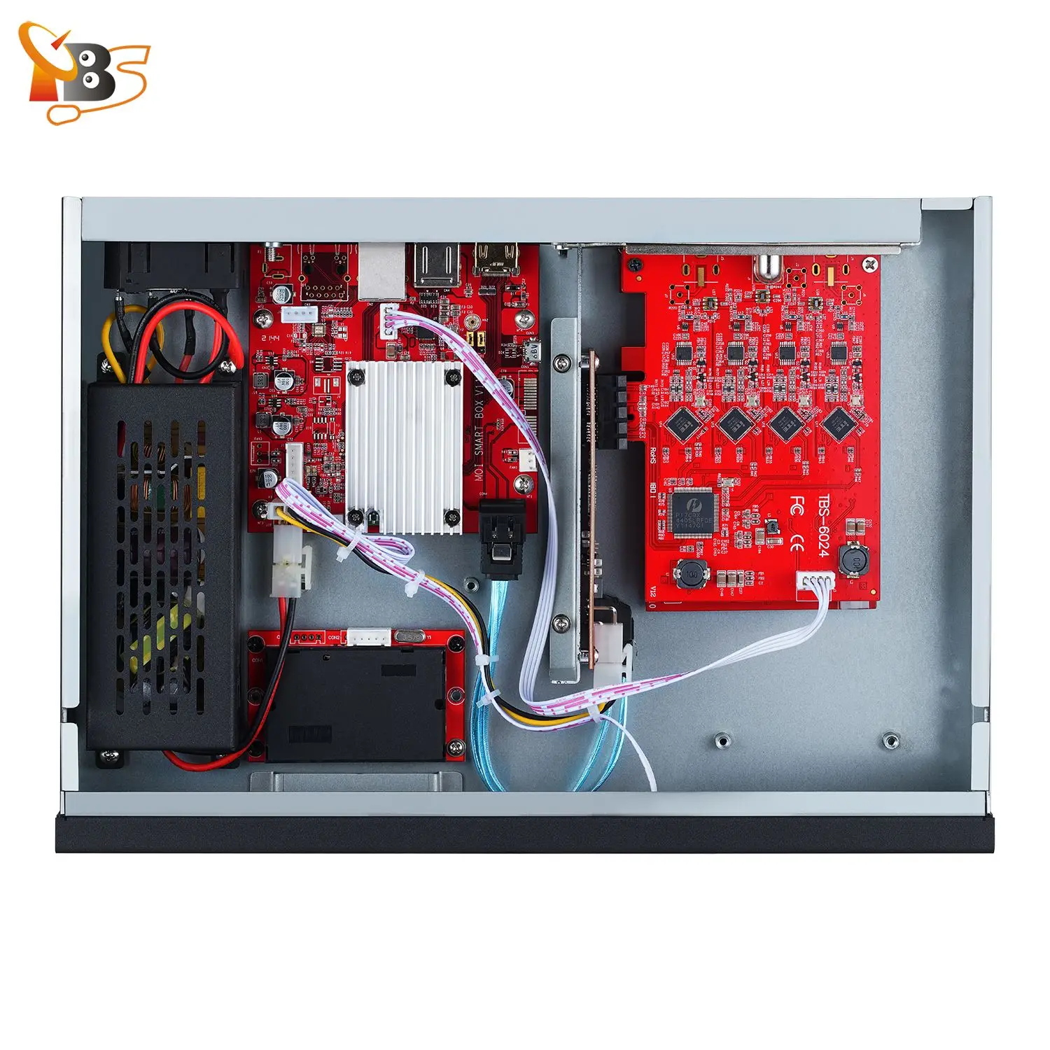 TBS2925 MOI صندوق ذكي 2 فتحات PCIe خادم بث IPTV صغير بث مباشر للتلفزيون/OTT لث IPTV/فيديو/مركز الوسائط