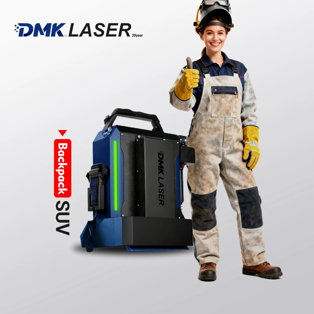 DMK Air-Cooled Portable Backpack Pulse Laser Cleaning Machine GT500-SUV 200W/300W For Rust Removal And Paint Stripping.