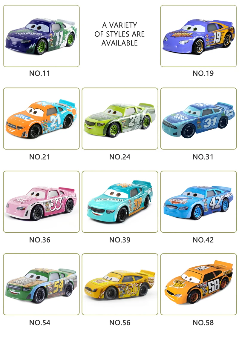 Spielzeugautos Piston Cup Racing Series Rennwagen McQueen Rusty Cornfuel Aiken Axler Chuck Armstrong Legierungs-Spielzeugauto Kindergeschenk – Detail 3