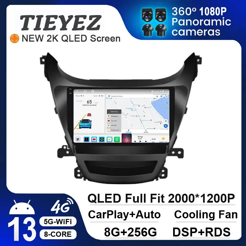 

9" Android 13 For HYUNDAI ELANTRA Avante 2011-2016 Car Radio WIFI 4G Multimedia Video Player Navigation Head Unit Carplay Auto