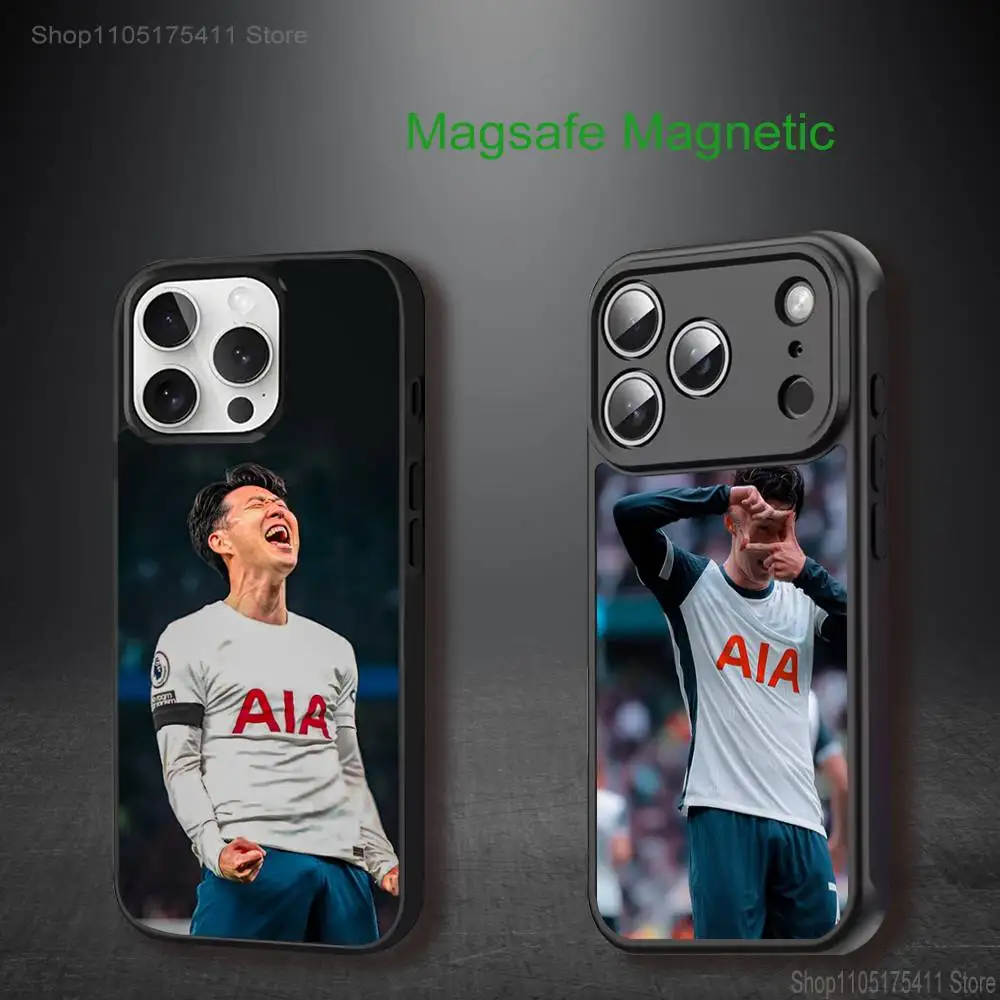 حافظة هاتف كرة القدم S-Son H-HeungS min لهاتف iPhone17,16,15,14,13,12,11,Pro,Max,Plus,Mini,SE4,E شحن لاسلكي مغناطيسي Magsafe #1