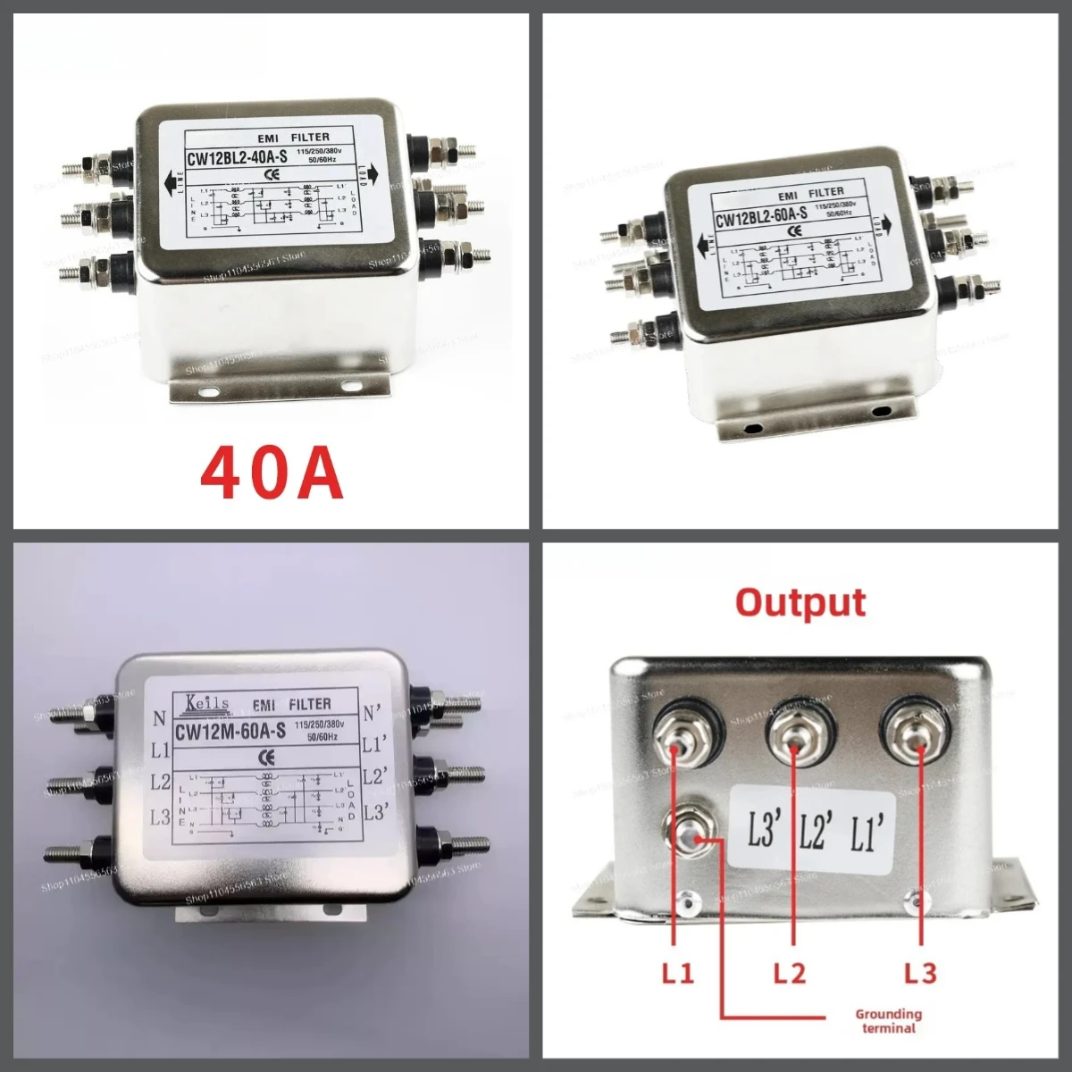 Three-phase 380V AC and DC EMI filter socket, linear audio power anti-interference purification socket