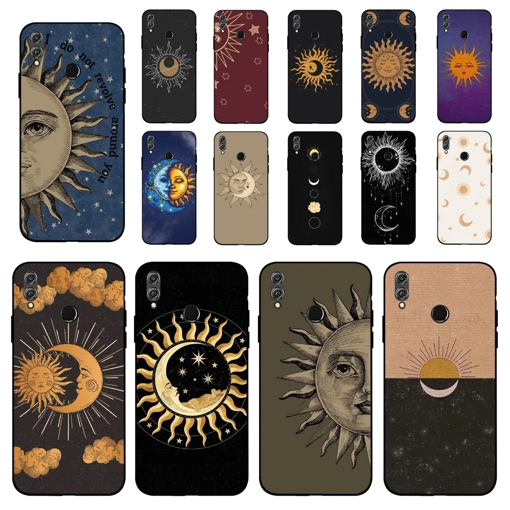 Simple Sun Moon Phone Case For Huawei Honor 10 lite 9 20 7A 9X 30 50 60 70 pro plus Soft Silicone Cover