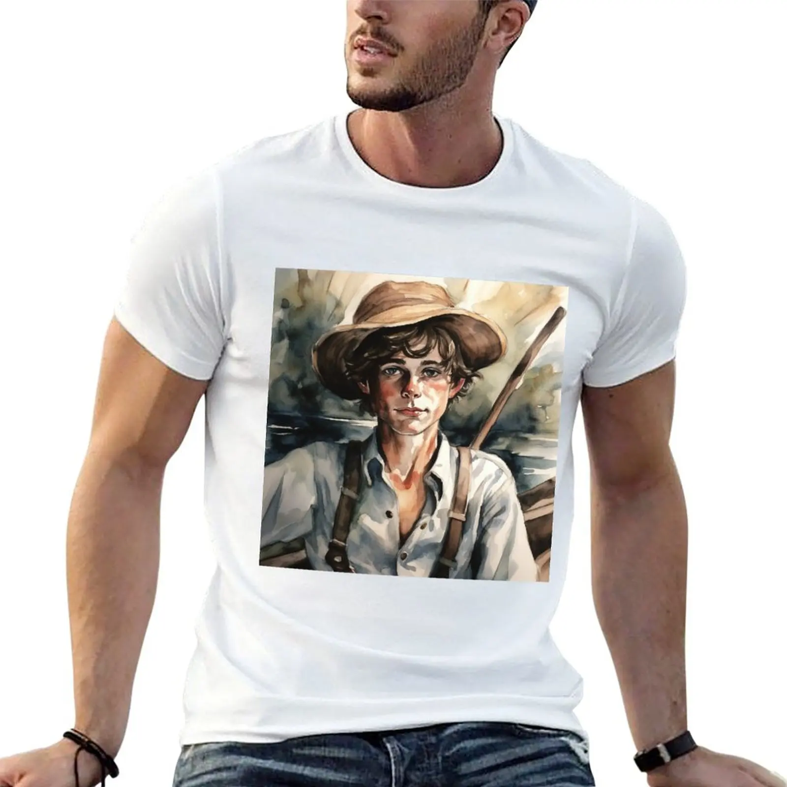 

man for Huckleberry t men T-Shirt man Watercolour shirts t Finn anime Illustration for shirts