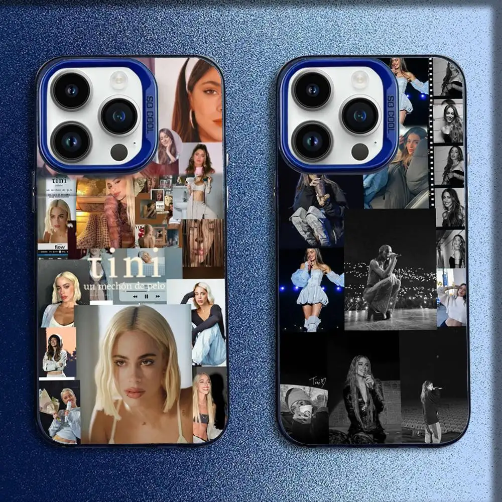 

Singer T-TINI M-Martina Stoessel Phone Case For iPhone 16,15,14,13,12,11,Mini,Pro,E,MAX Blue Candy Matte Shockproof Cover
