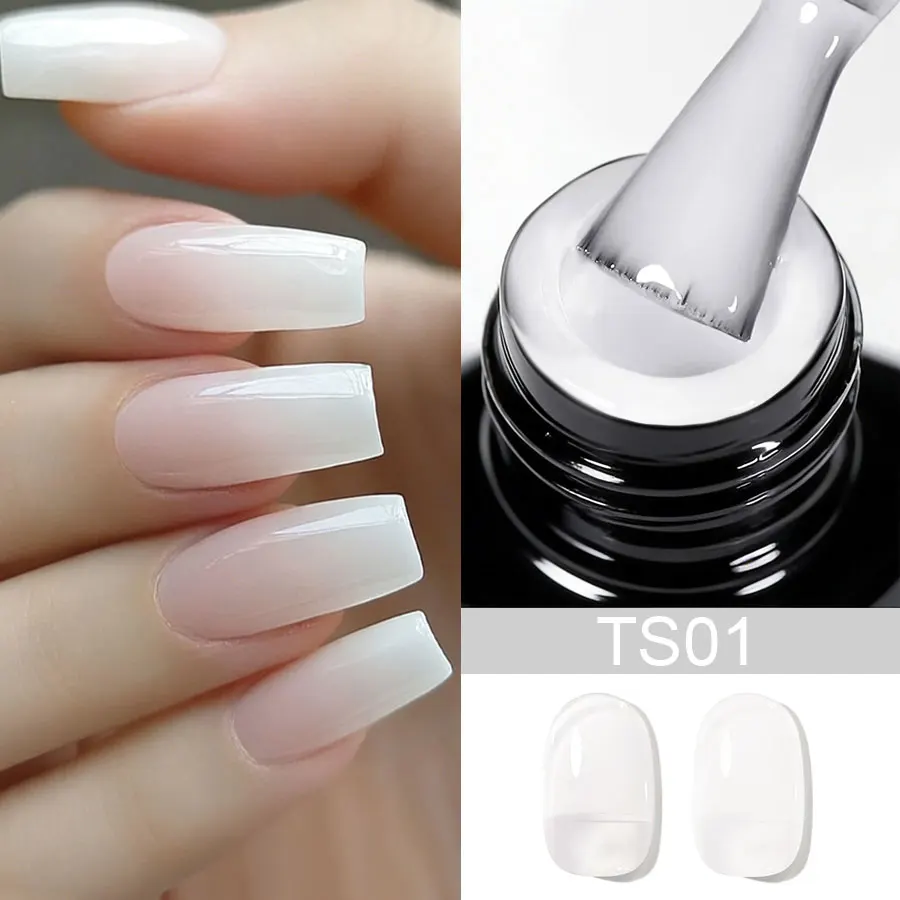 1/2 Stück Weiß und Schwarz Jelly Gel Nagellack-Set, ablösbarer UV-LED Semi-Permanent Nagellack, DIY Transparenter Nagelgel-Lack für den Salon