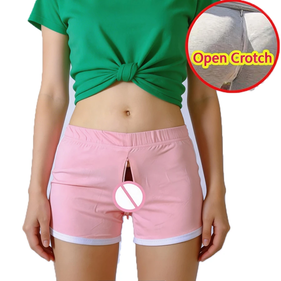 

Женские мини-шорты с открытой промежностью для активного отдыха, невидимые, с двойными молниями, для клуба, экзотических мероприятий и спортзала