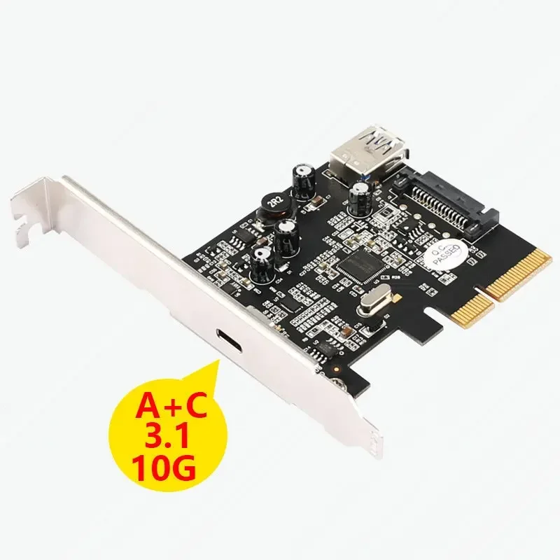 

USB PCIE-карта типа C PCI-Express 4X к USB3.1 10 Гбит/с ASM1142 Чипсет для Windows 8/10/Linux