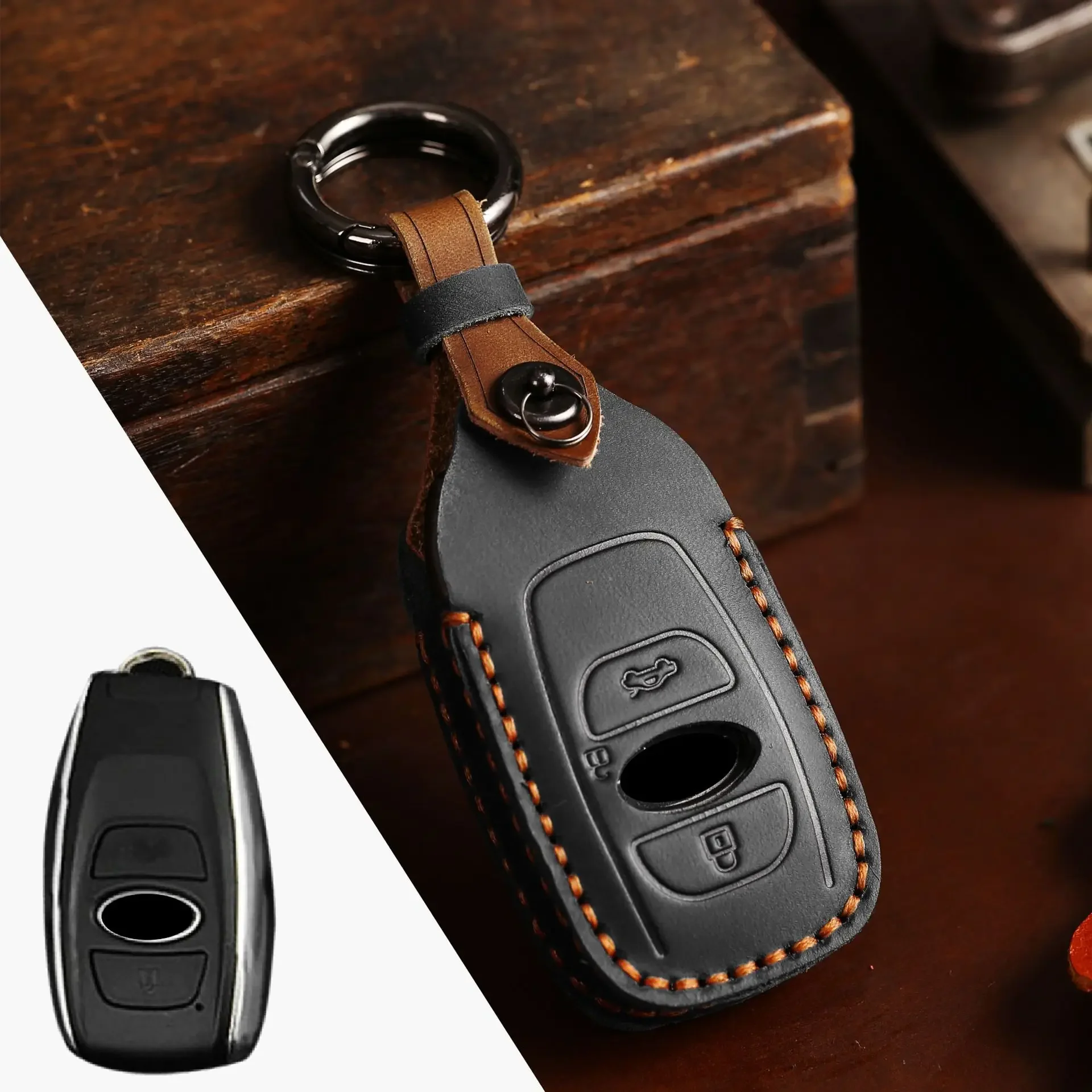 

Leather Car Key Case Cover Shell For Subaru BRZ Forester Legacy Outback WRX STI Impreza XV Crosstrek Protector Fob Accessories