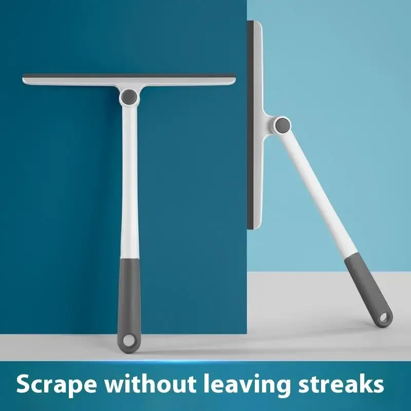 

360 Degree Rotatable Shower Squeegee Glass Wiper Scraper With Silicone Holder Bathroom Mirror Scraper Cleaning Tool