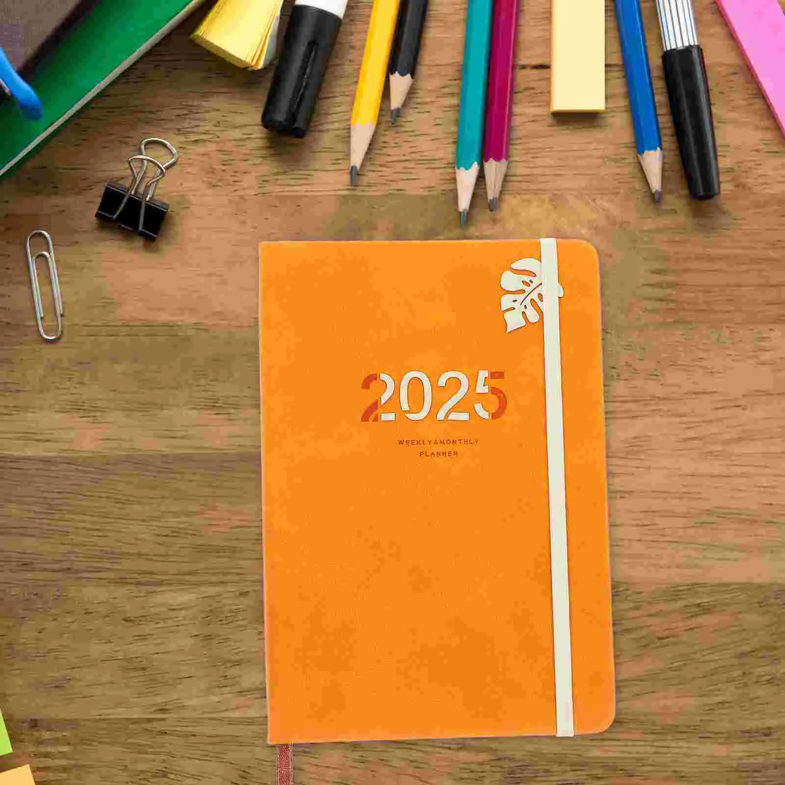 The Notebook Calendar English Agenda Daily Planners Monthly Weekly Schedule Notepad for School Orange Undated Journal Work