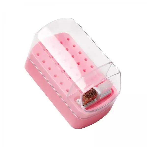 2x Durable Nail Drill Bit Holder Portable Dustproof Manicure Polishing Bits Storage