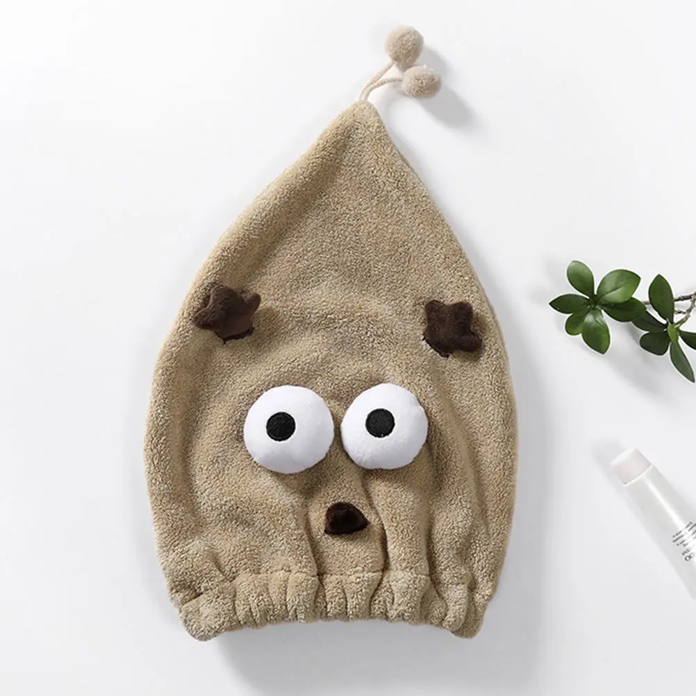 

1 шт., шапочка для сухих волос, коралловый флис, мультяшная впитывающая быстросохнущая шапочка для купания для женщин и детей, приятная для кожи, мягкая и легкая шапочка для душа